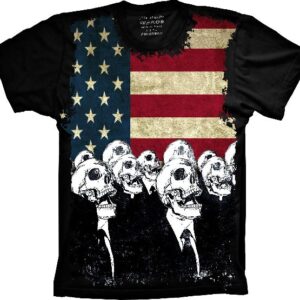 Camiseta Bandeira Dos Estados Unidos SKULL Caveiras S-120