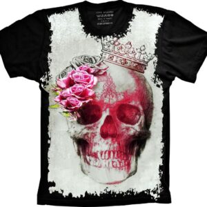 Camiseta Skull Caveira Roses S-174
