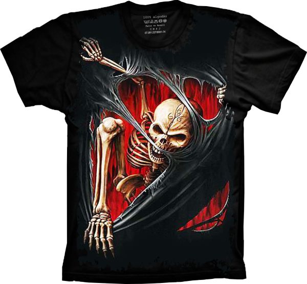 Camiseta Skull Caveira Realista S-176