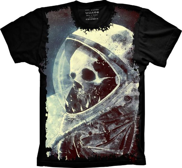 Camiseta Skull Caveira Astronauta S-183