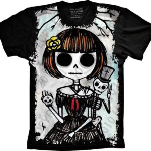 Camiseta Skull Caveira Desenho S-195