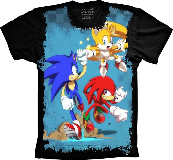 Camiseta Sonic Tails Knuckles S-241