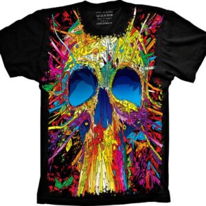 Camiseta Skull Caveira Colorida S-273